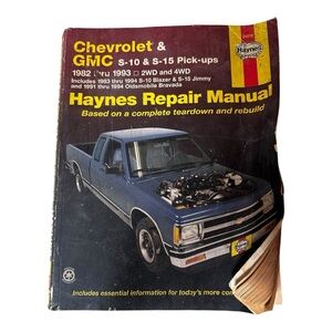 Haynes repair manual Chevrolet and GMC S-10 and S 15 pick ups